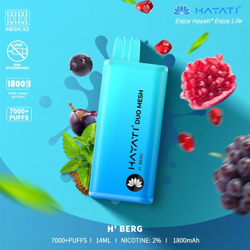 Hayati Duo Mesh 7000 Puffs Disposable Vape Bar Pod Kit #Simbavapes#