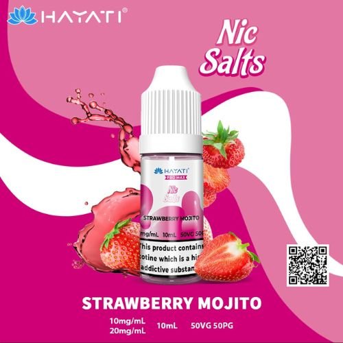 Hayati Pro Max 10ml Nic Salt E-Liquid - Pack of 10 - Eliquid Base-Strawberry Mojito