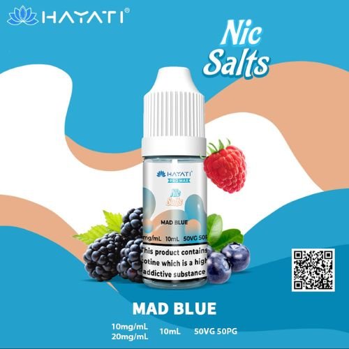 Hayati Pro Max 10ml Nic Salt E-Liquid - Pack of 10 - Eliquid Base-Mad Blue