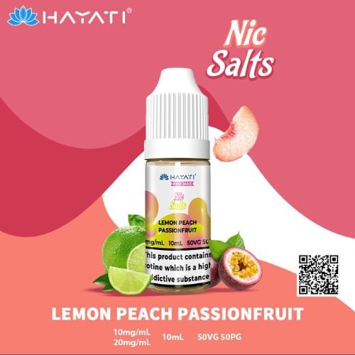Hayati Pro Max 10ml Nic Salt E-Liquid - Pack of 10 - Eliquid Base-Lemon Peach Passionfruit