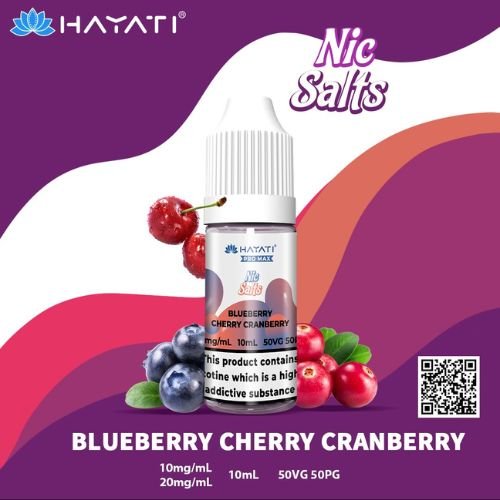 Hayati Pro Max 10ml Nic Salt E-Liquid - Pack of 10 - Eliquid Base-Blueberry Cherry Cranberry