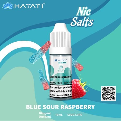Hayati Pro Max 10ml Nic Salt E-Liquid - Pack of 10 - Eliquid Base-Blue Sour Raspberry