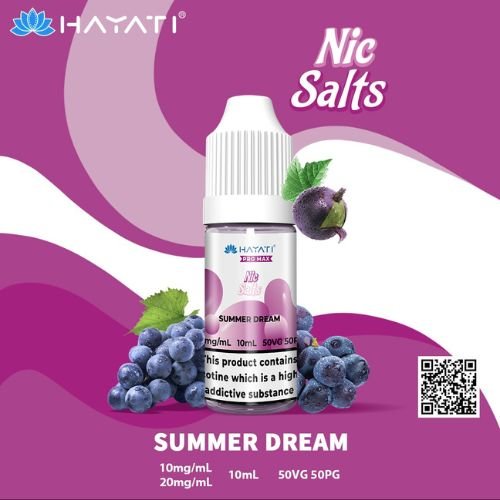 Hayati Pro Max 10ml Nic Salt E-Liquid - Pack of 10 - Eliquid Base-Summer Dream