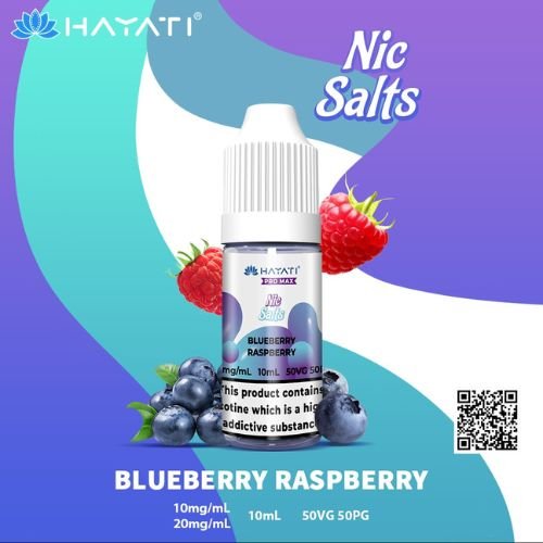 Hayati Pro Max 10ml Nic Salt E-Liquid - Pack of 10 - Eliquid Base-Blueberry Raspberry