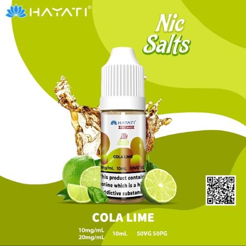 Hayati Pro Max 10ml Nic Salt E-Liquid - Pack of 10 - Eliquid Base-Cola Lime