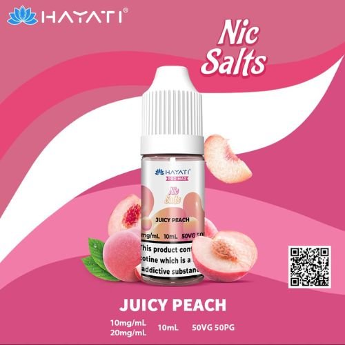 Hayati Pro Max 10ml Nic Salt E-Liquid - Pack of 10 - Eliquid Base-Juicy Peach